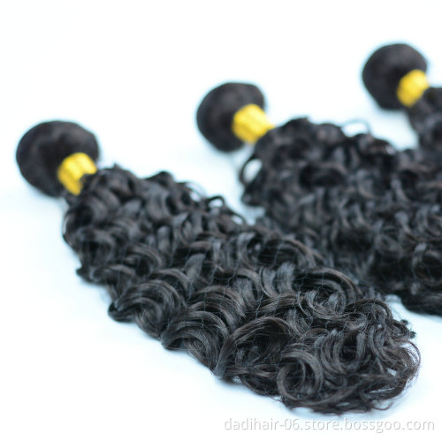 High Temperature Protein Fiber 100% Synthetic Hair Water Wave curly single bundle 100g